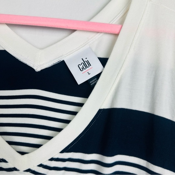 CAbi Blue and White Boxy Sailor Tee Size Large - Picture 4 of 7